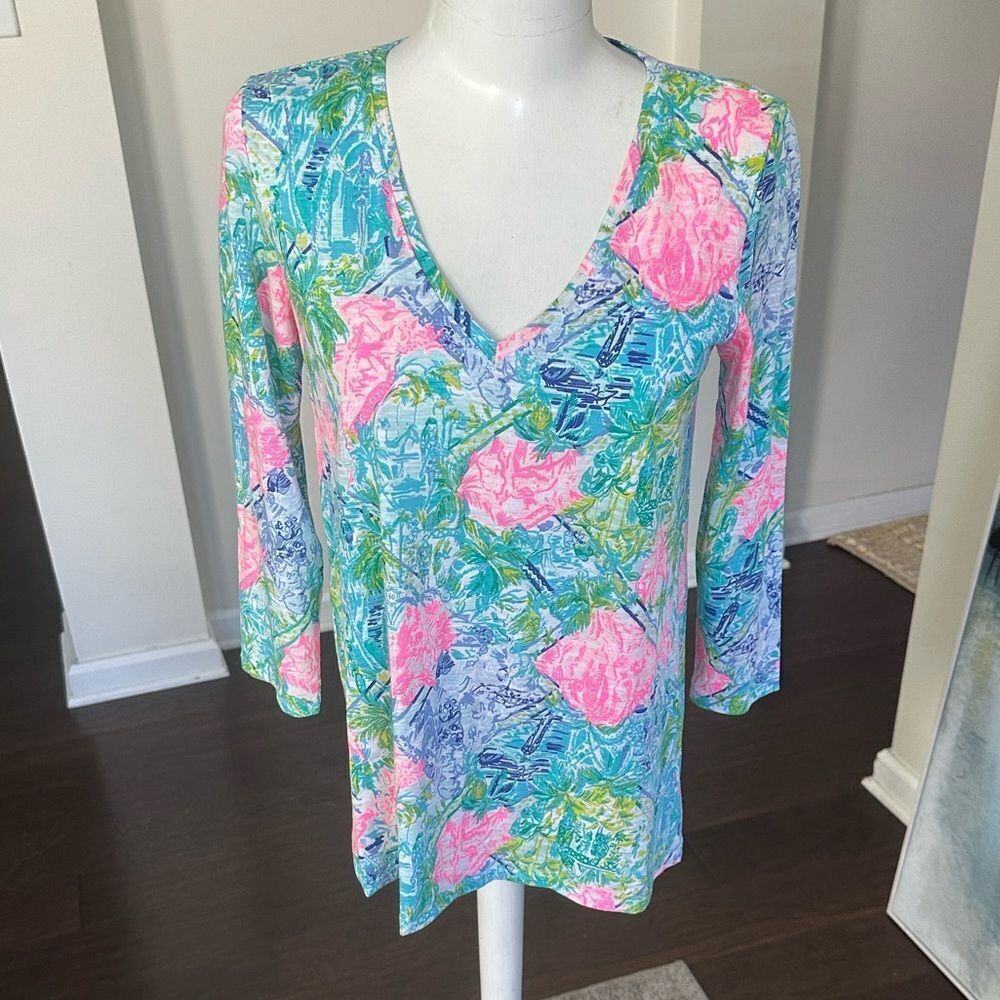 Lilly Pulitzer Pima Cotton V-Neck Top S